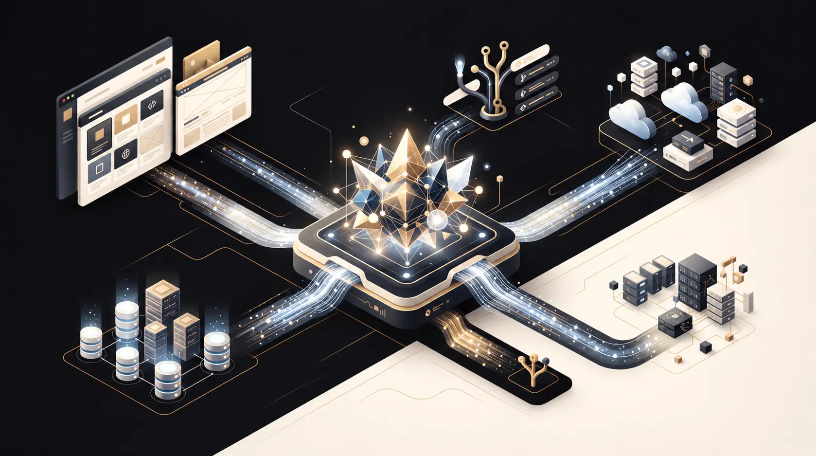 AI agent connected securely to digital tools through MCP, APIs and SSH